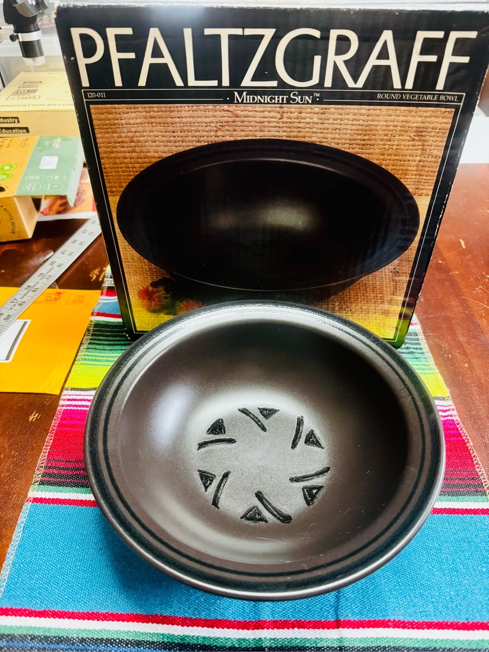 Pfaltzgraff Midnight Sun Matte Black Ceramic Vegetable Bowl